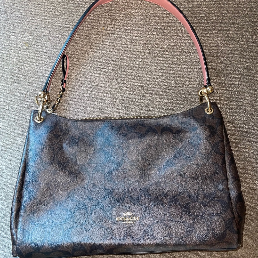 Coach Mia F28967 Brown and Rose Pink Tote Shoulder bag